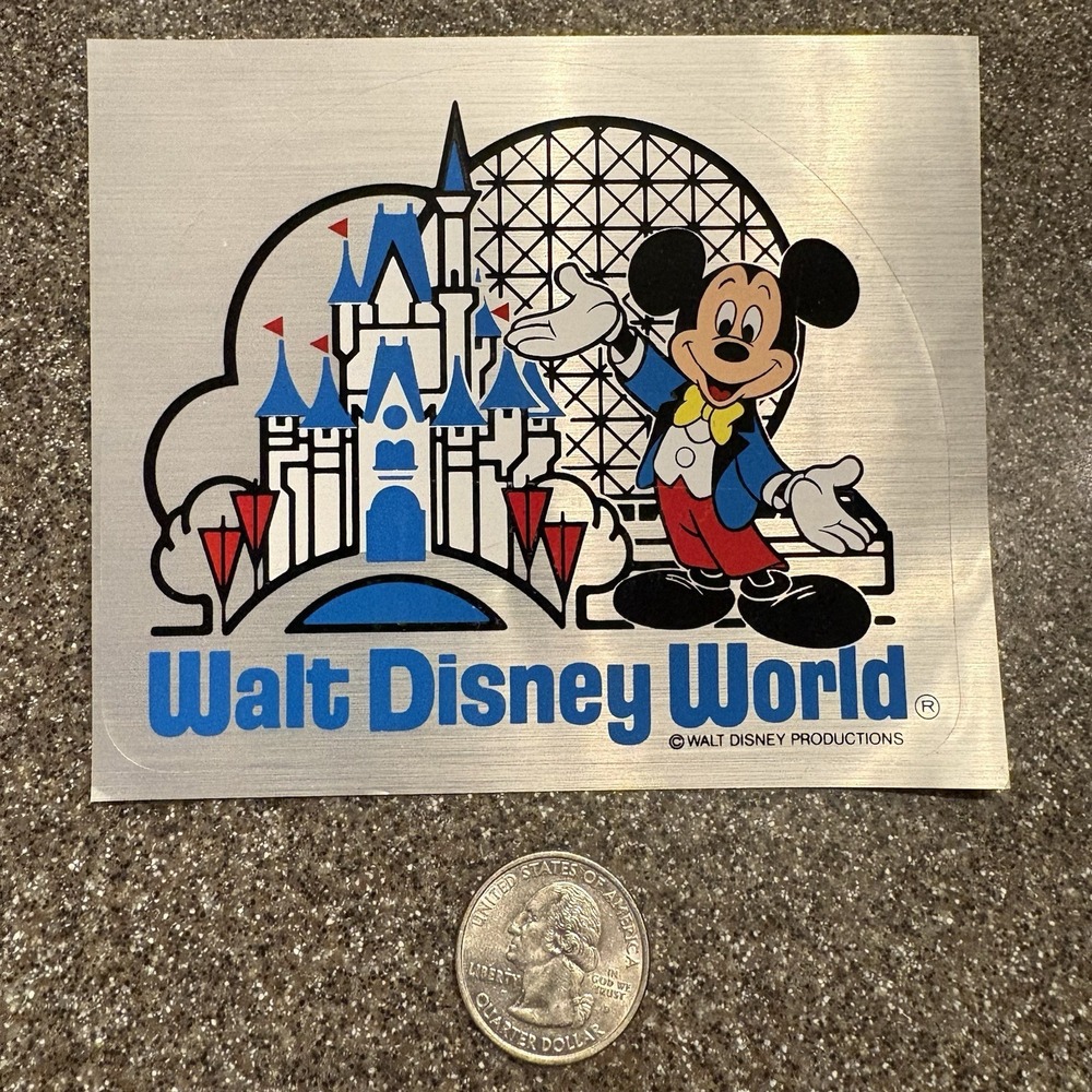 Vintage Sticker Walt Disney World Resort Epcot Mickey Mouse Decal 1985 - Picture 3 of 3